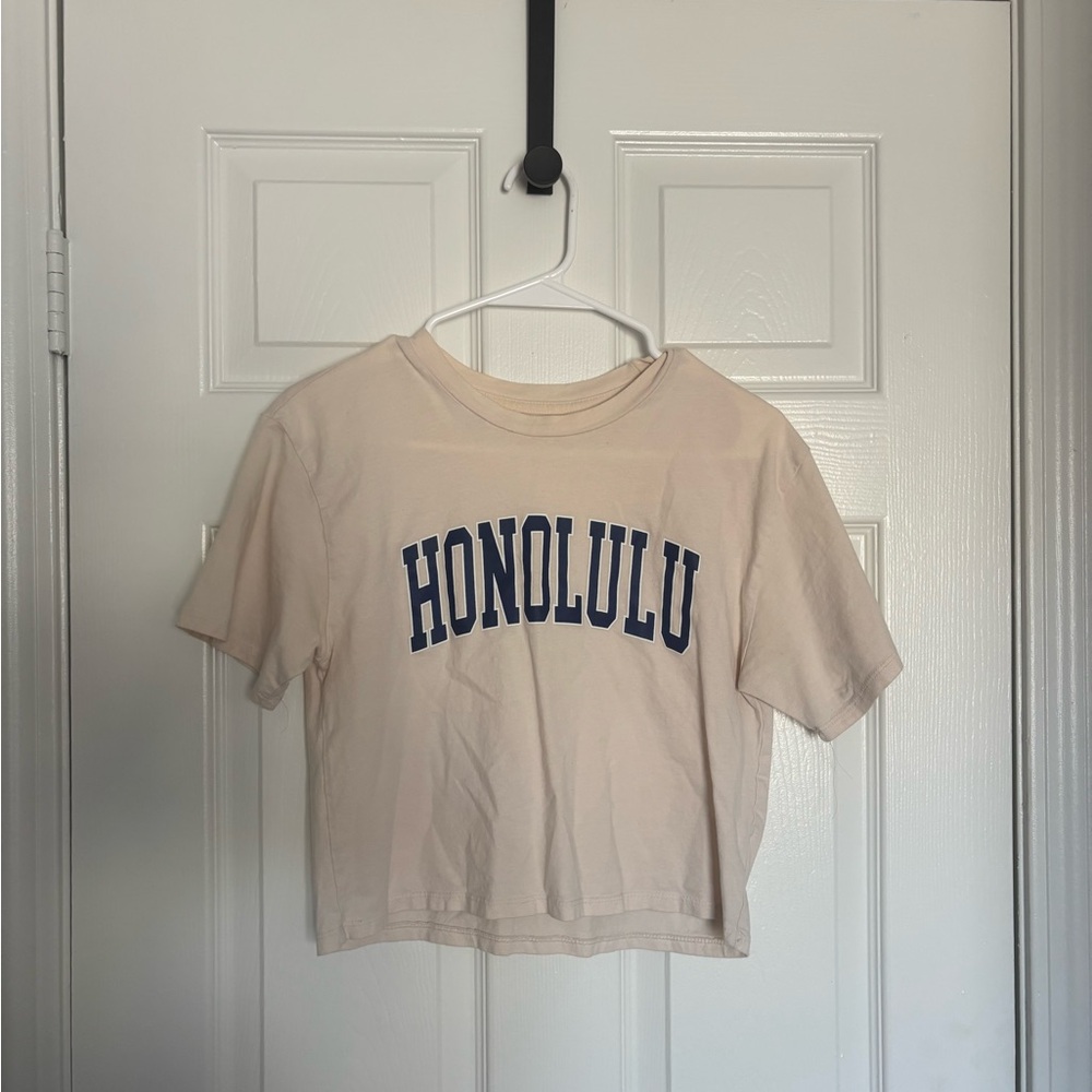 Women's Cream Honolulu Print Tee